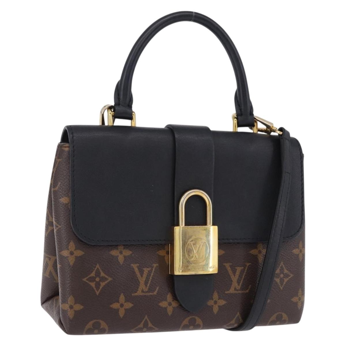 LOUIS VUITTON Monogram Rocky BB Hand Bag 2way Black M44141 LV Auth ep15635V