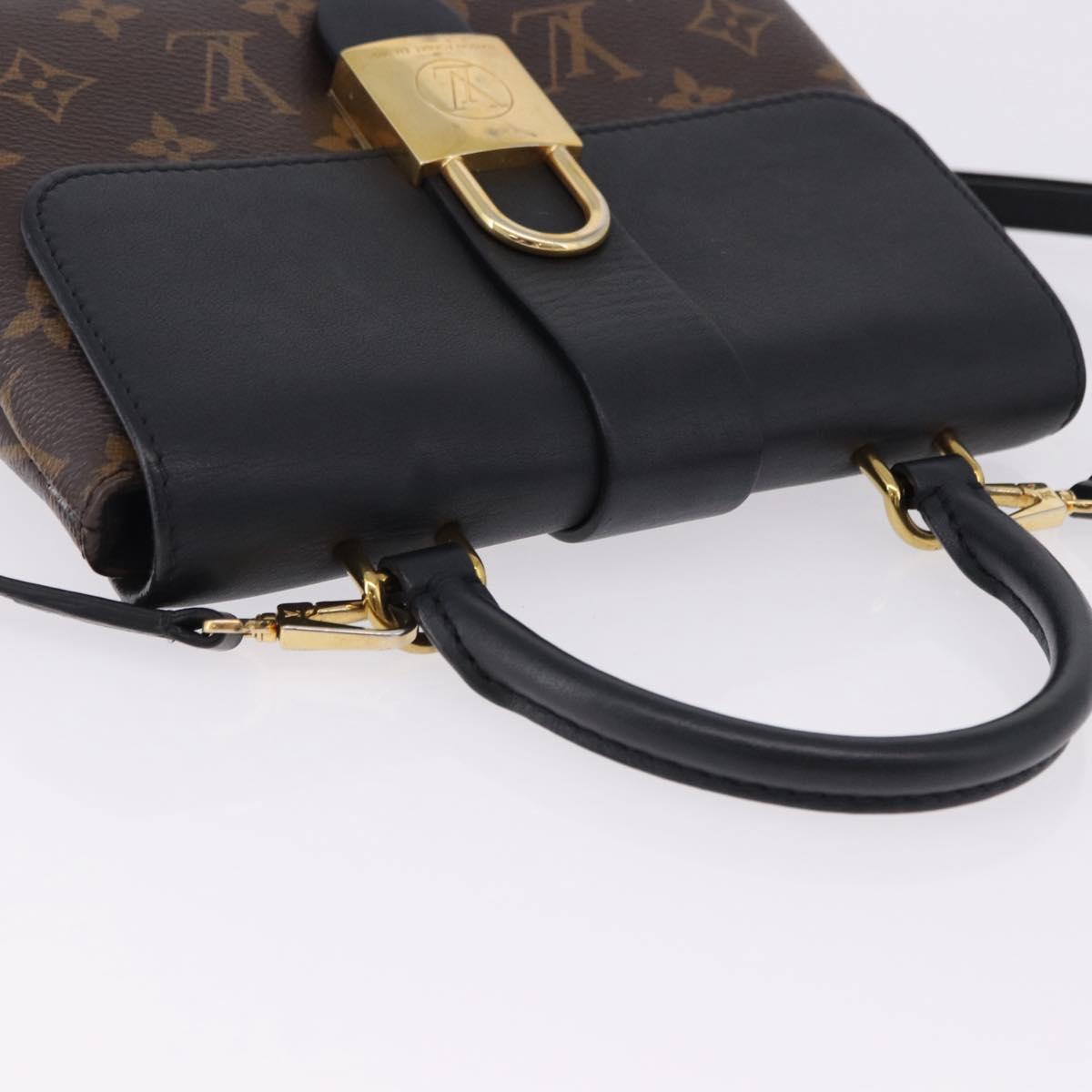 LOUIS VUITTON Monogram Rocky BB Hand Bag 2way Black M44141 LV Auth ep15635V
