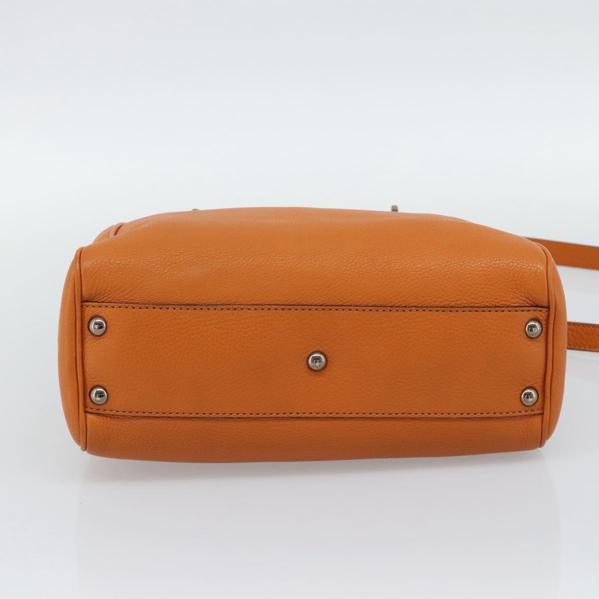 GUCCI Bamboo Hand Bag 2way Orange 336032 Auth ep15637A