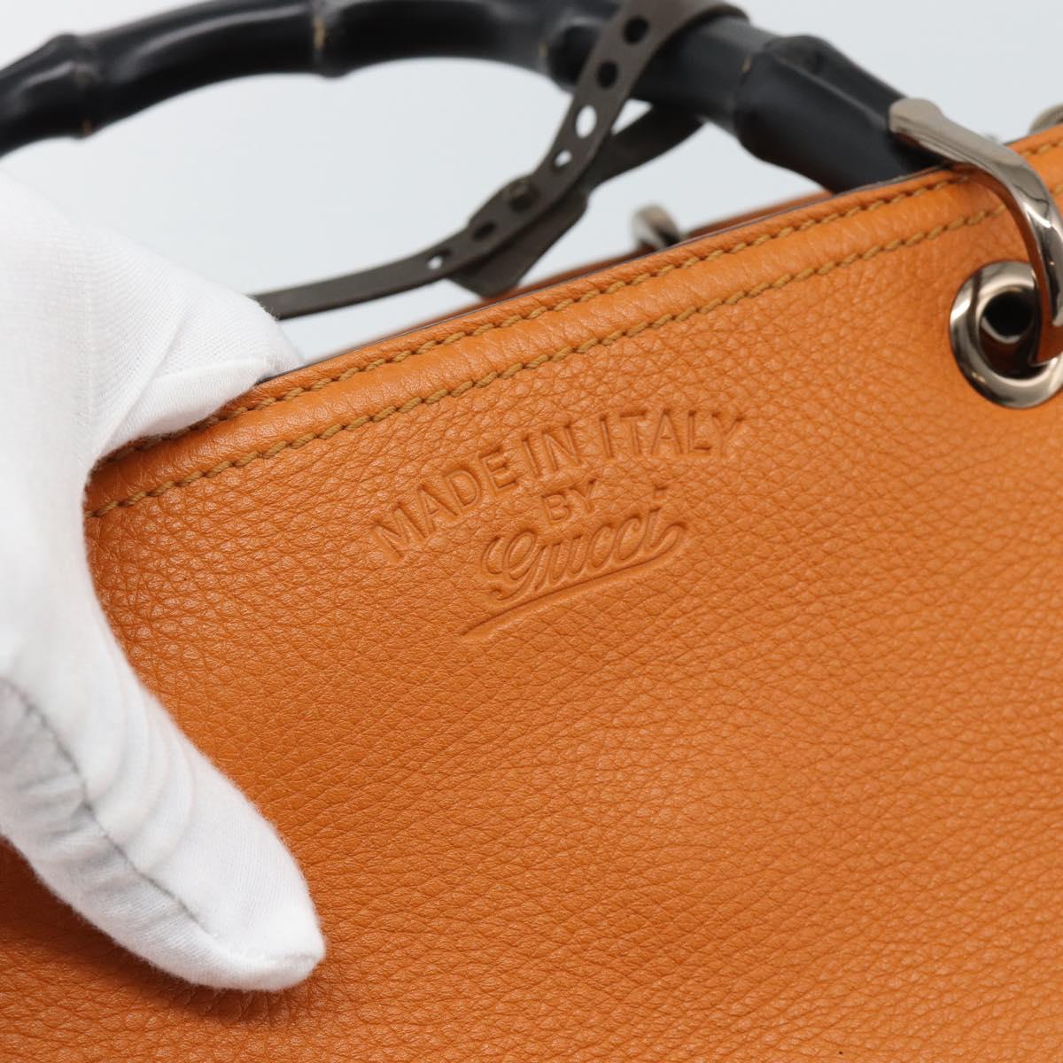 GUCCI Bamboo Hand Bag 2way Orange 336032 Auth ep15637A