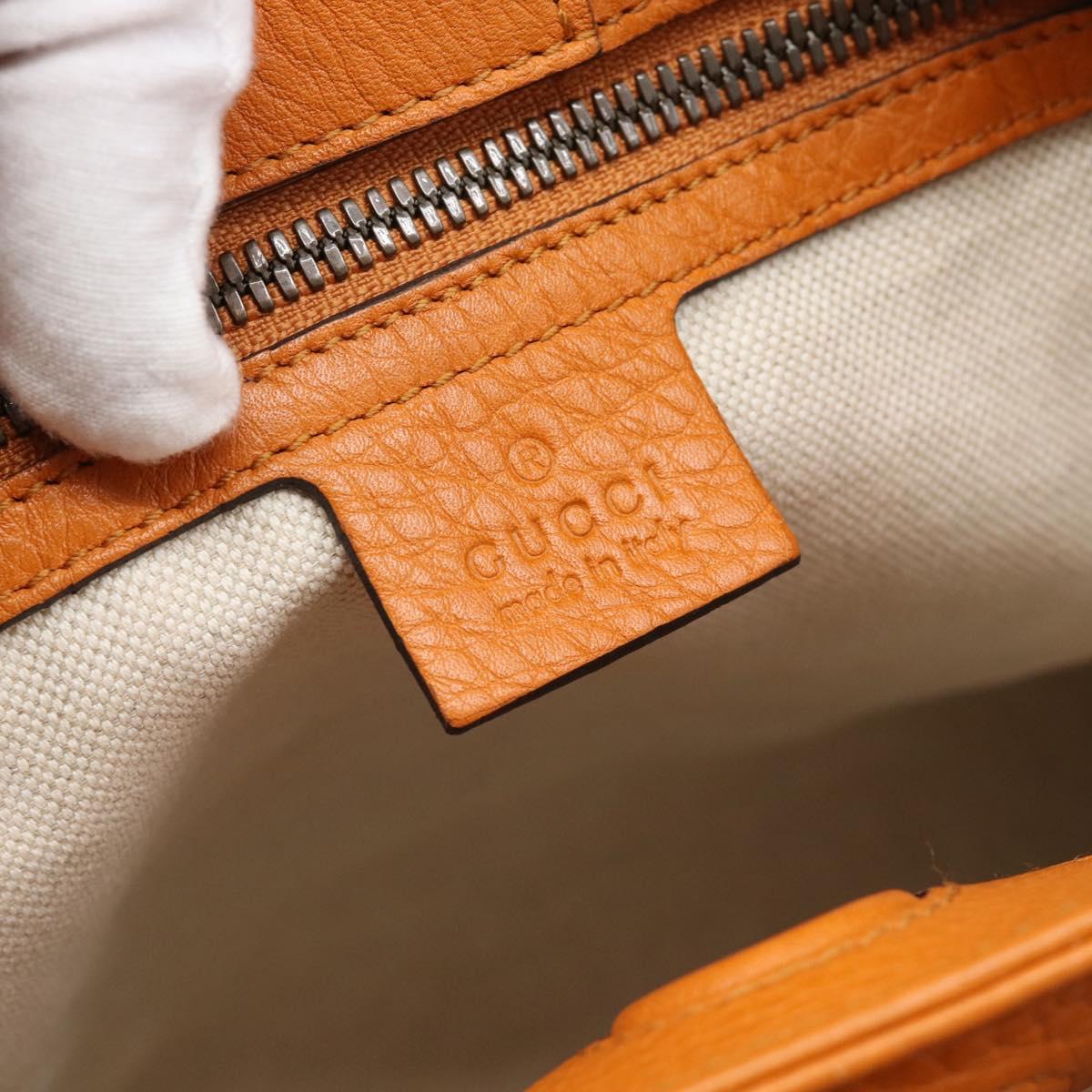 GUCCI Bamboo Hand Bag 2way Orange 336032 Auth ep15637A