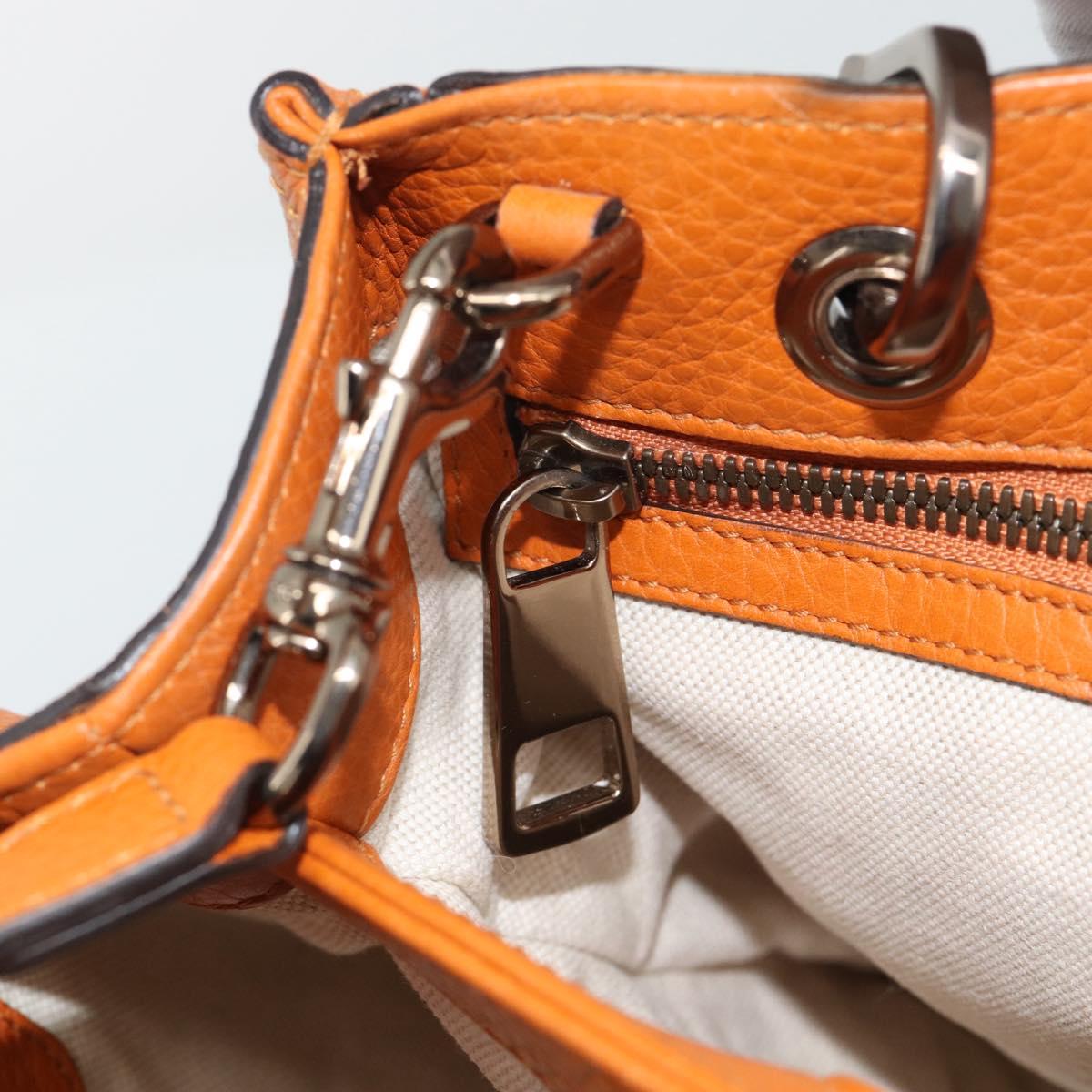 GUCCI Bamboo Hand Bag 2way Orange 336032 Auth ep15637A
