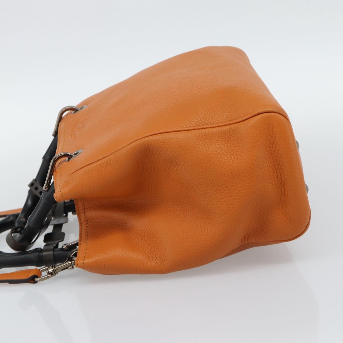 GUCCI Bamboo Hand Bag 2way Orange 336032 Auth ep15637A