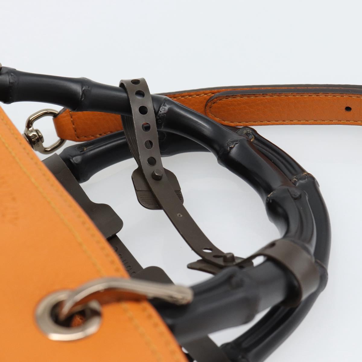 GUCCI Bamboo Hand Bag 2way Orange 336032 Auth ep15637A