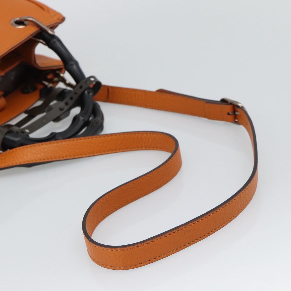 GUCCI Bamboo Hand Bag 2way Orange 336032 Auth ep15637A