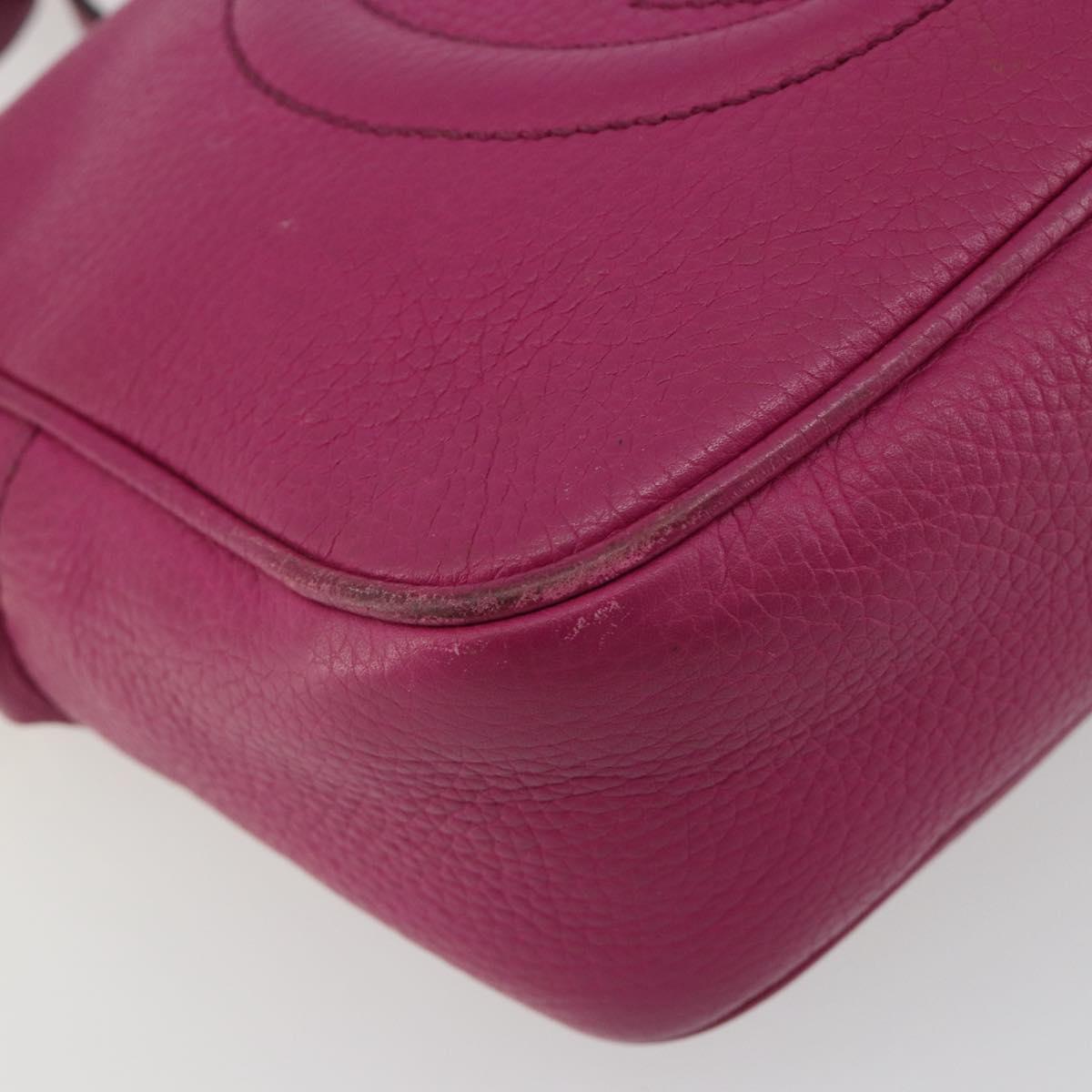 GUCCI Shoulder Bag Leather Purple Gold 308364 Auth ep15638