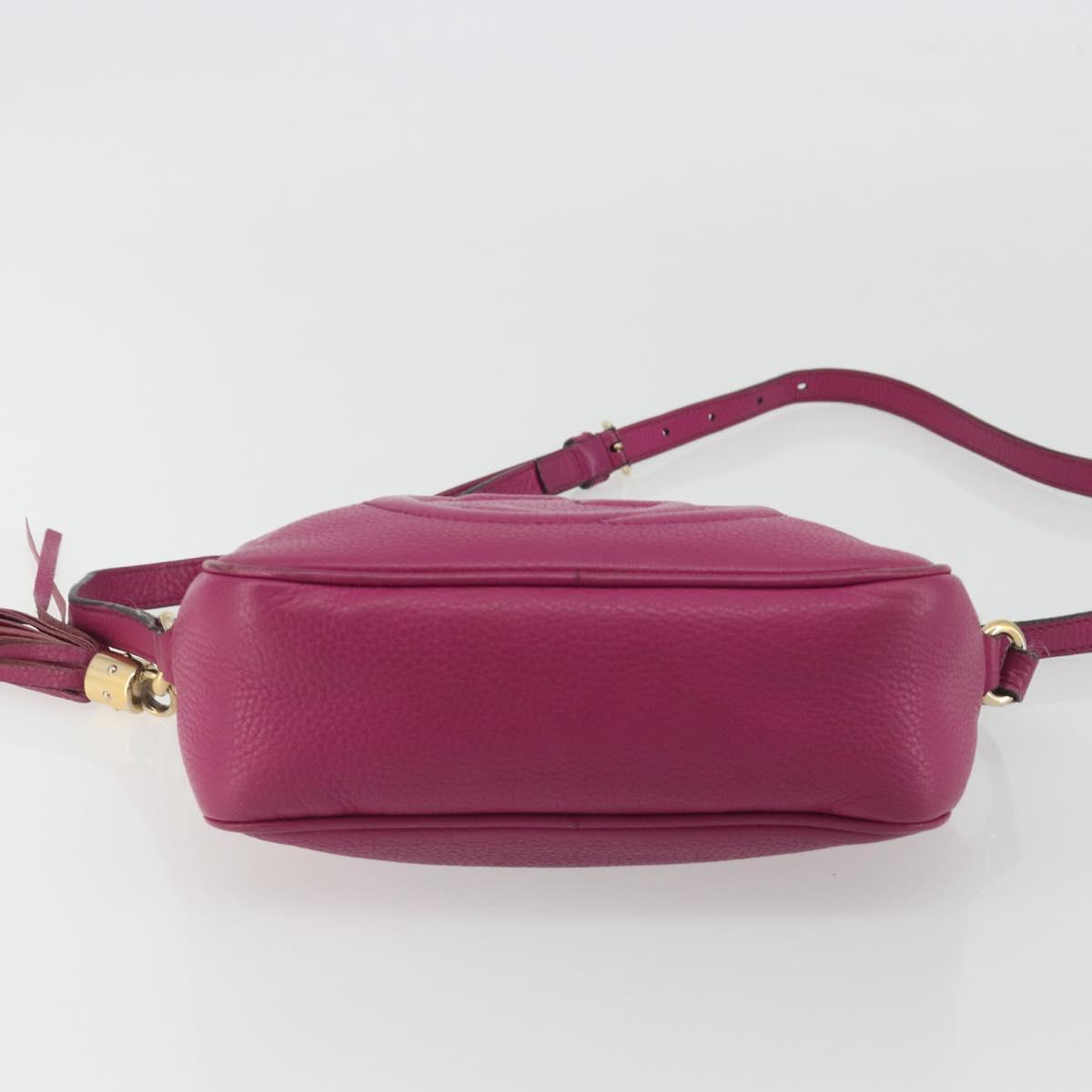 GUCCI Shoulder Bag Leather Purple Gold 308364 Auth ep15638