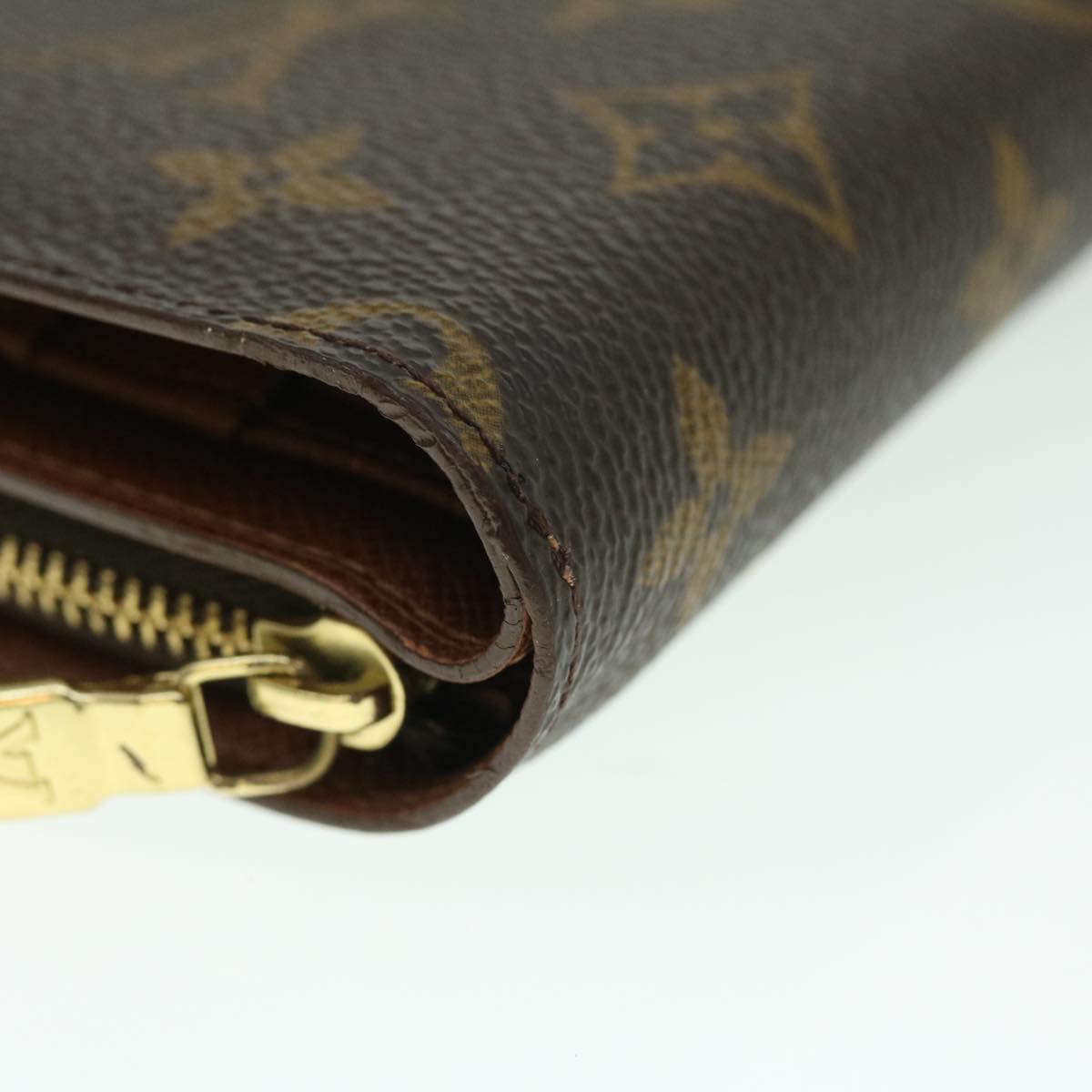 LOUIS VUITTON Monogram Porte Papier Zip Wallet M61207 LV Auth ep1564