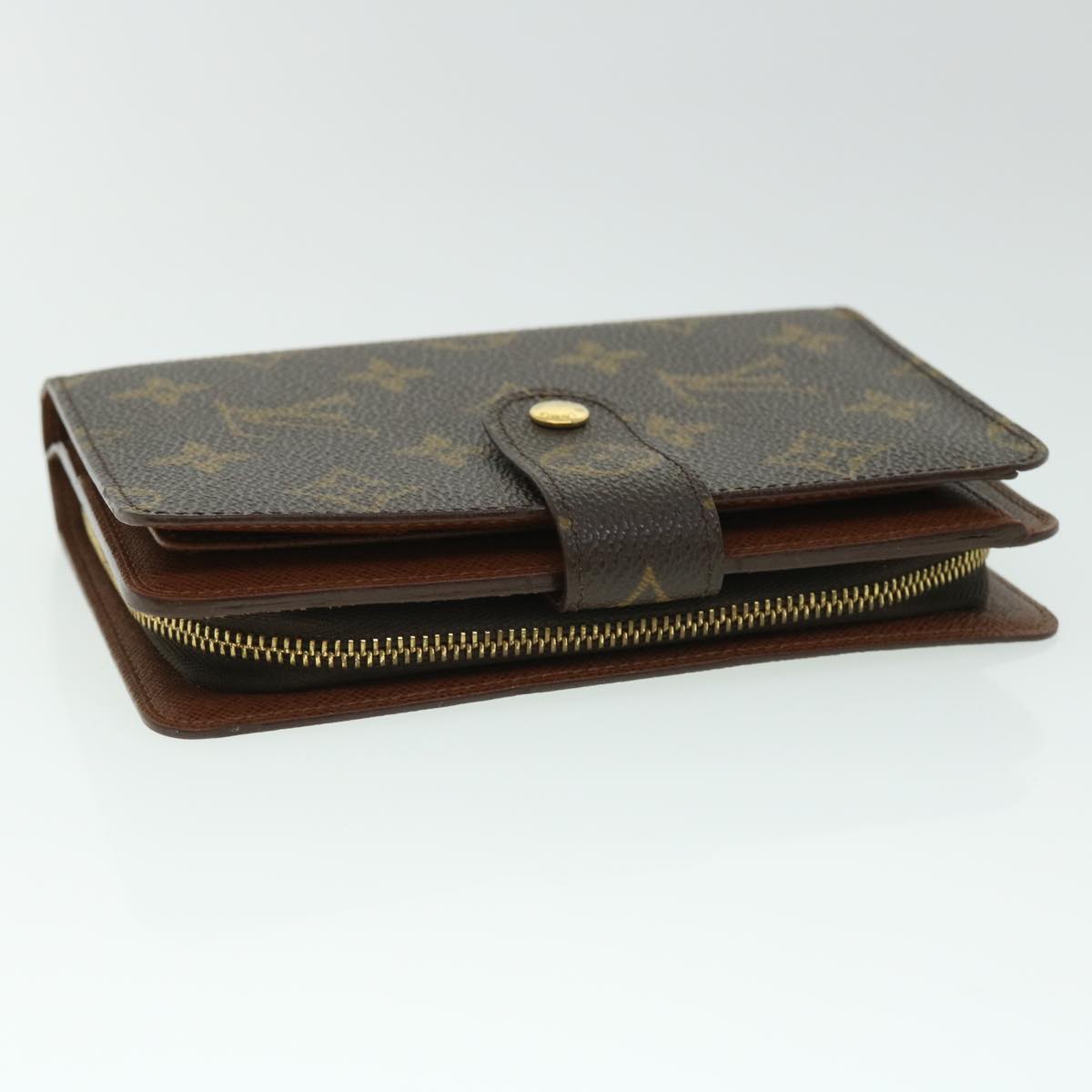 LOUIS VUITTON Monogram Porte Papier Zip Wallet M61207 LV Auth ep1564