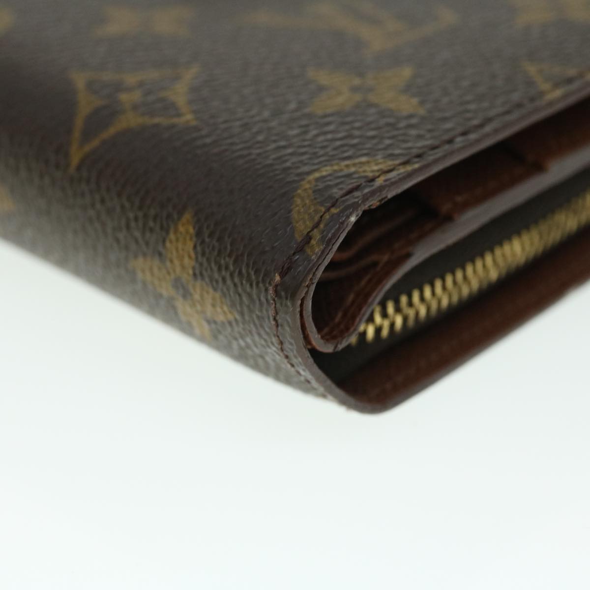 LOUIS VUITTON Monogram Porte Papier Zip Wallet M61207 LV Auth ep1564