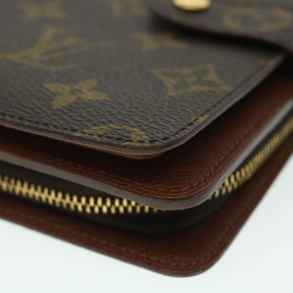 LOUIS VUITTON Monogram Porte Papier Zip Wallet M61207 LV Auth ep1564