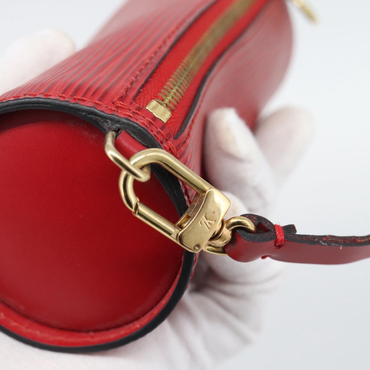 LOUIS VUITTON Epi Soufflot Pouch Accessory Pouch Red LV Auth ep15641