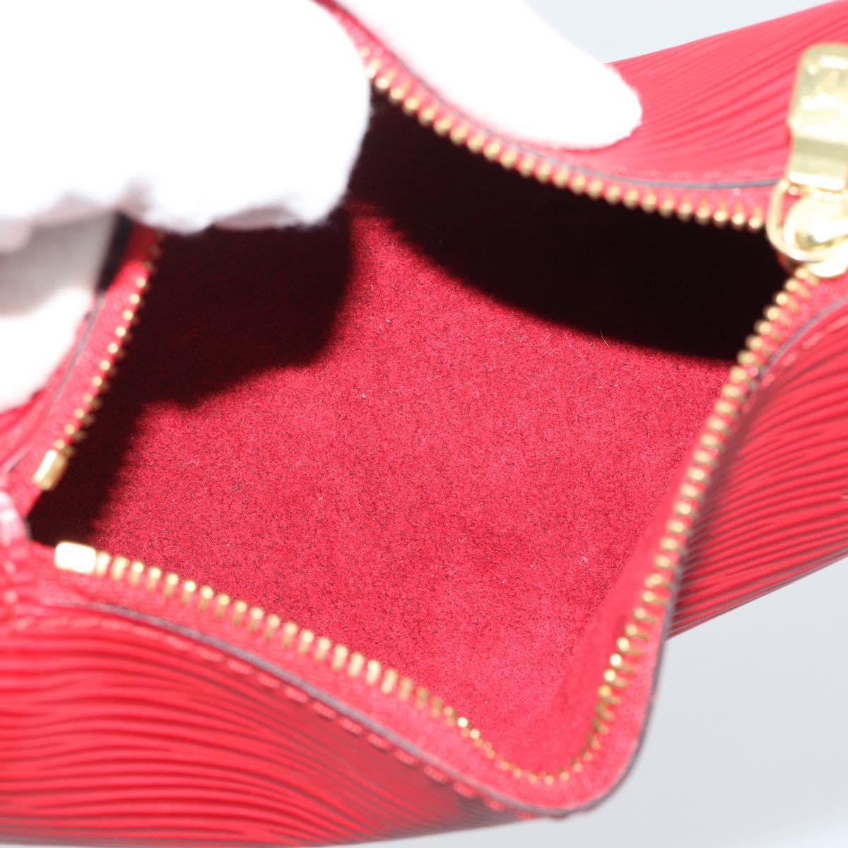LOUIS VUITTON Epi Soufflot Pouch Accessory Pouch Red LV Auth ep15641