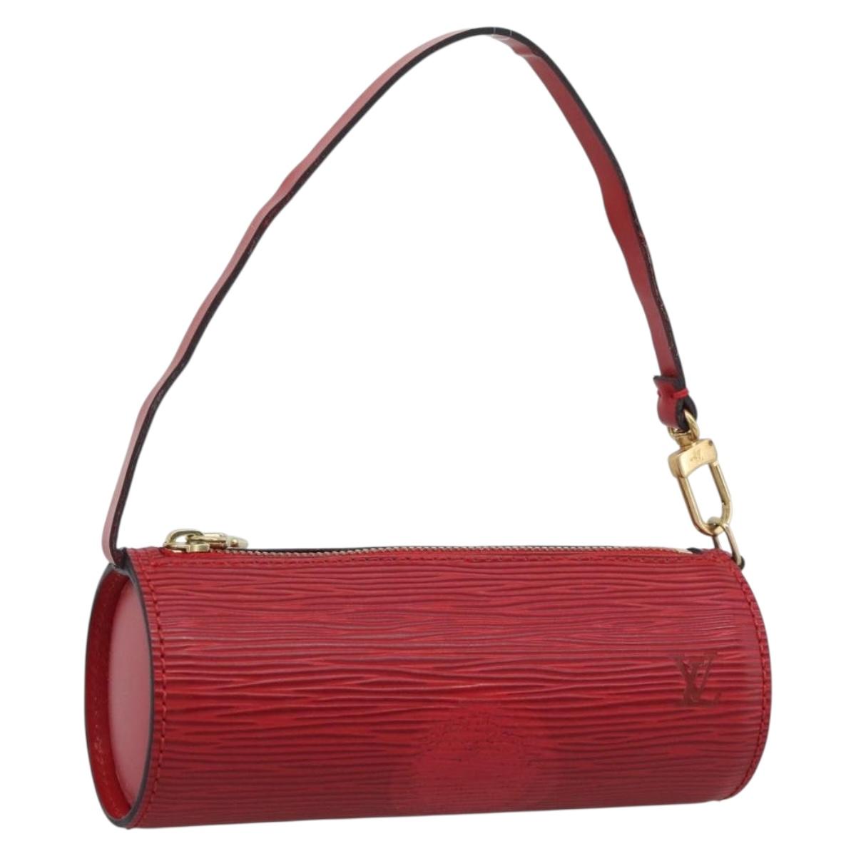LOUIS VUITTON Epi Soufflot Pouch Accessory Pouch Red LV Auth ep15641
