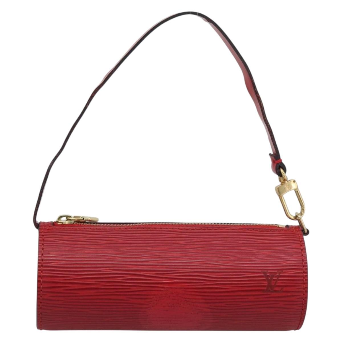 LOUIS VUITTON Epi Soufflot Pouch Accessory Pouch Red LV Auth ep15641
