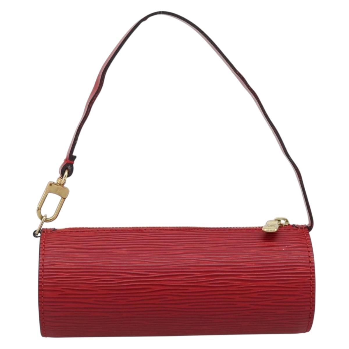 LOUIS VUITTON Epi Soufflot Pouch Accessory Pouch Red LV Auth ep15641