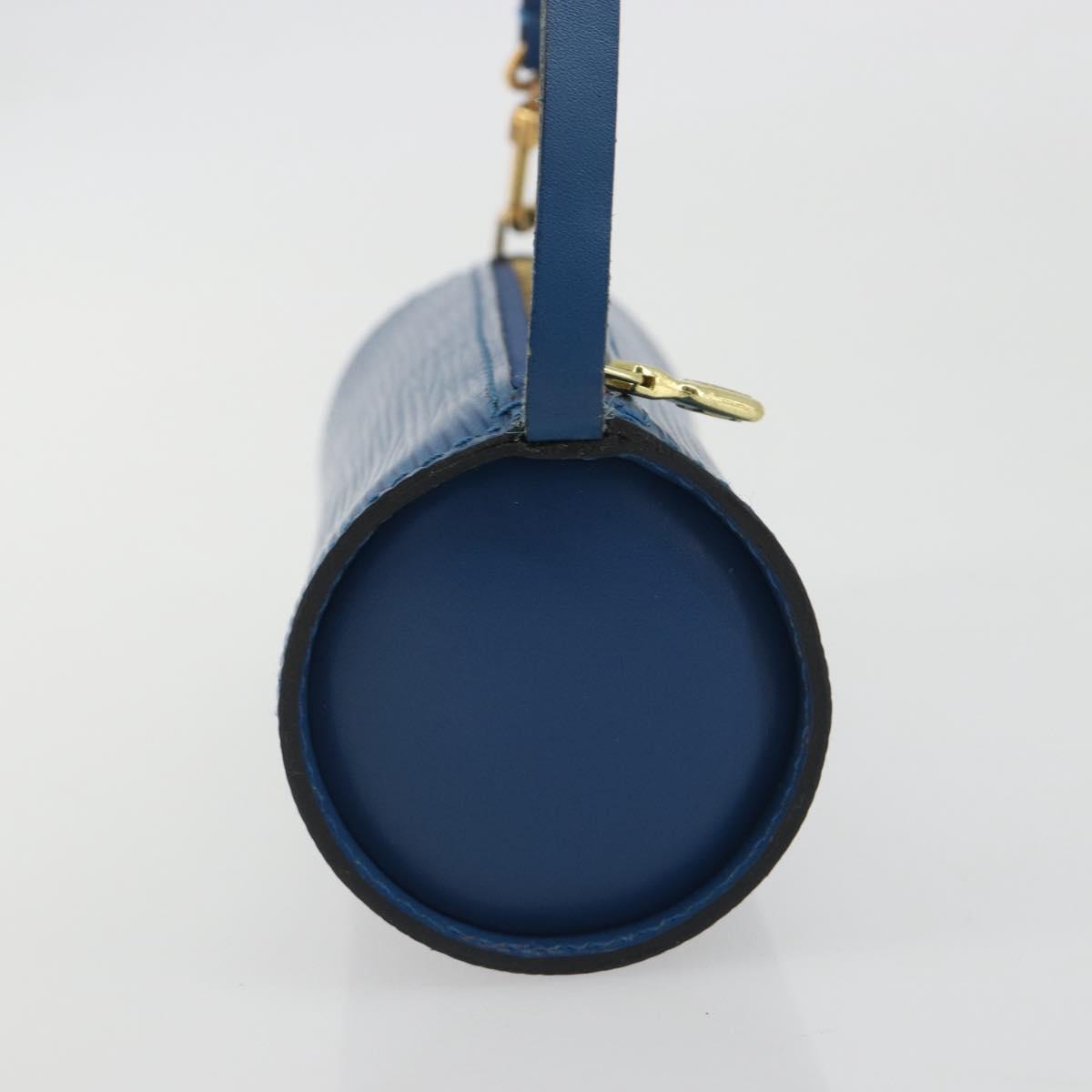 LOUIS VUITTON Epi Soufflot Pouch Blue LV Auth ep15642