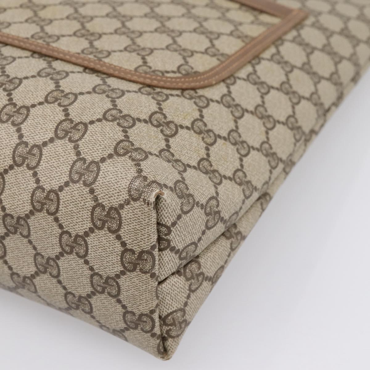 GUCCI GG Supreme Tote Bag PVC Leather Beige Gold Tone 39 02 003 Auth ep15647A
