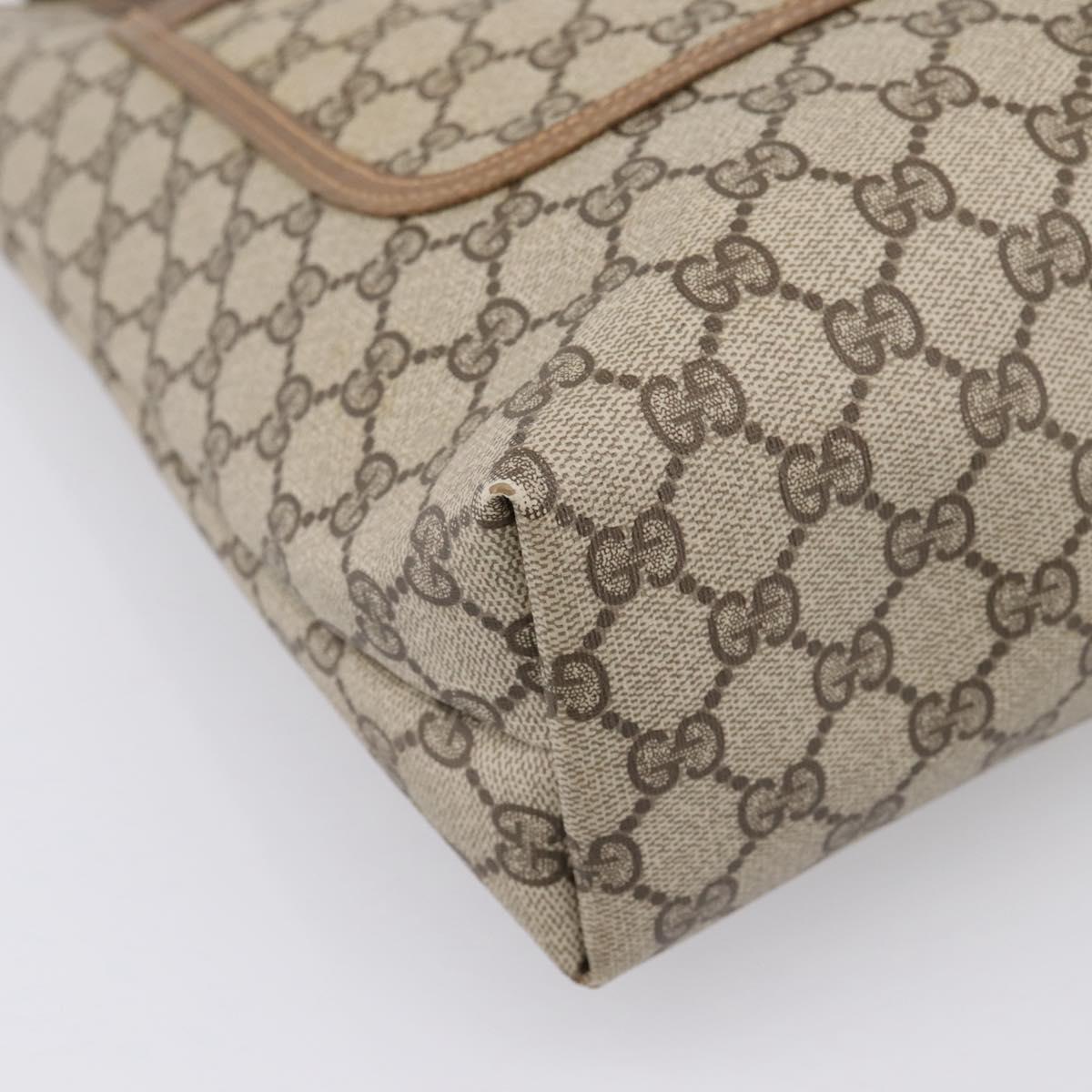GUCCI GG Supreme Tote Bag PVC Leather Beige Gold Tone 39 02 003 Auth ep15647A
