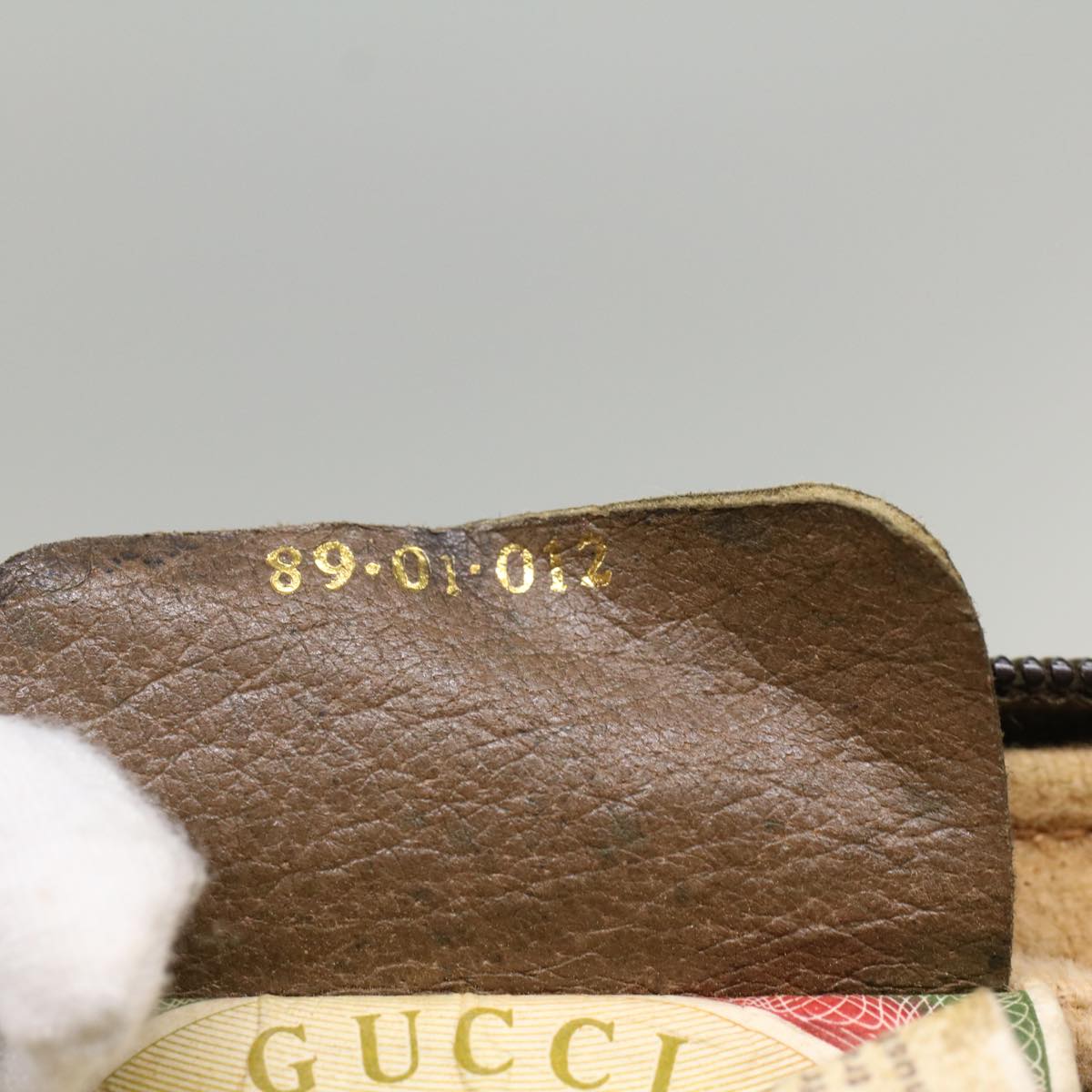 GUCCI GG Canvas Web Sherry Line Clutch Bag Beige Red Green 89 01 012 Auth ep1565