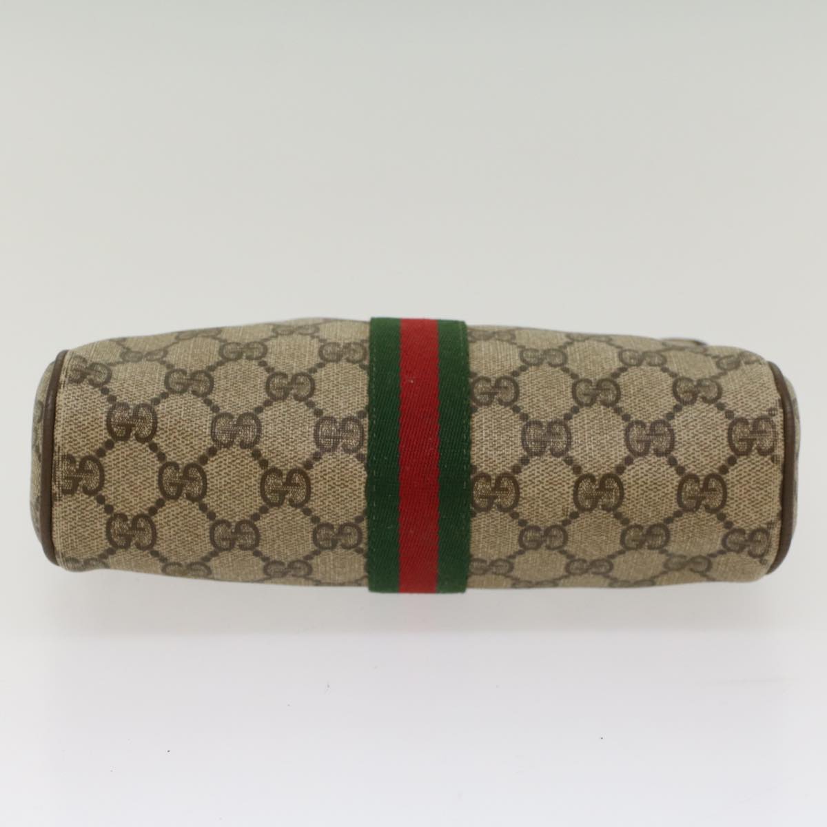 GUCCI GG Canvas Web Sherry Line Clutch Bag Beige Red Green 89 01 012 Auth ep1565