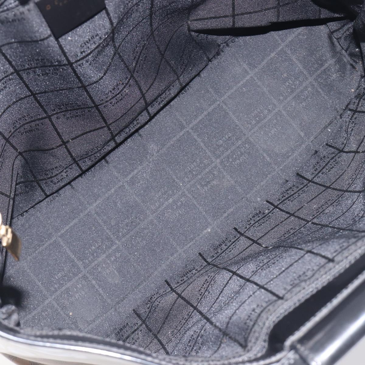 CELINE Macadam Hand Bag Vinyl Brown Black Auth ep15650