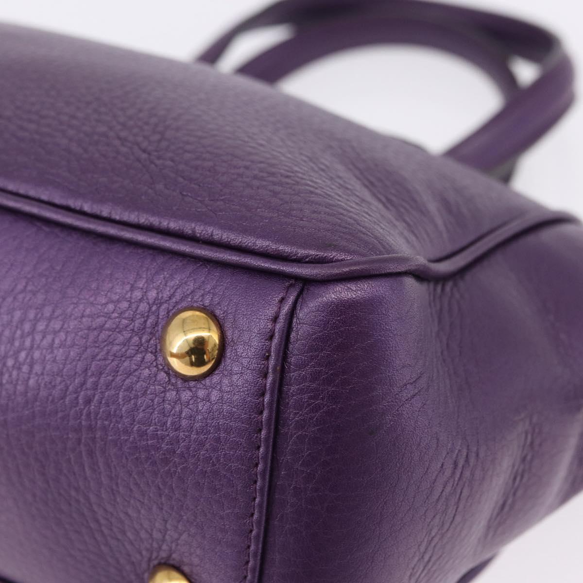 GUCCI Hand Bag Leather Purple Gold Tone 282481 Auth ep15662V