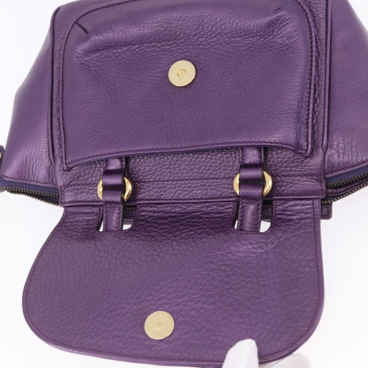 GUCCI Hand Bag Leather Purple Gold Tone 282481 Auth ep15662V