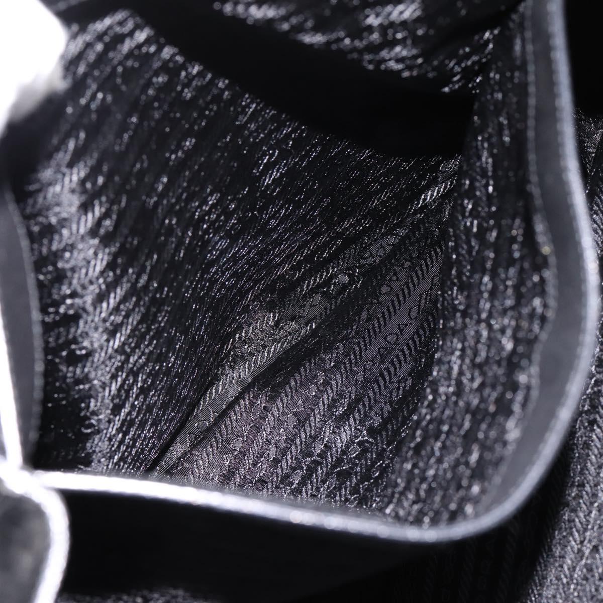 PRADA Tote Bag Leather Black Auth ep15663