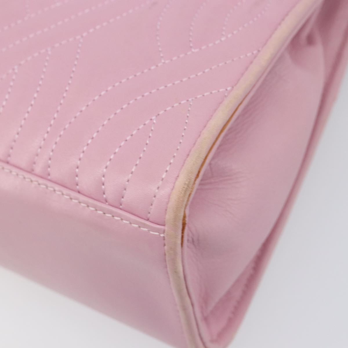 FENDI Hand Bag Leather Pink Gold Tone Auth ep15666A