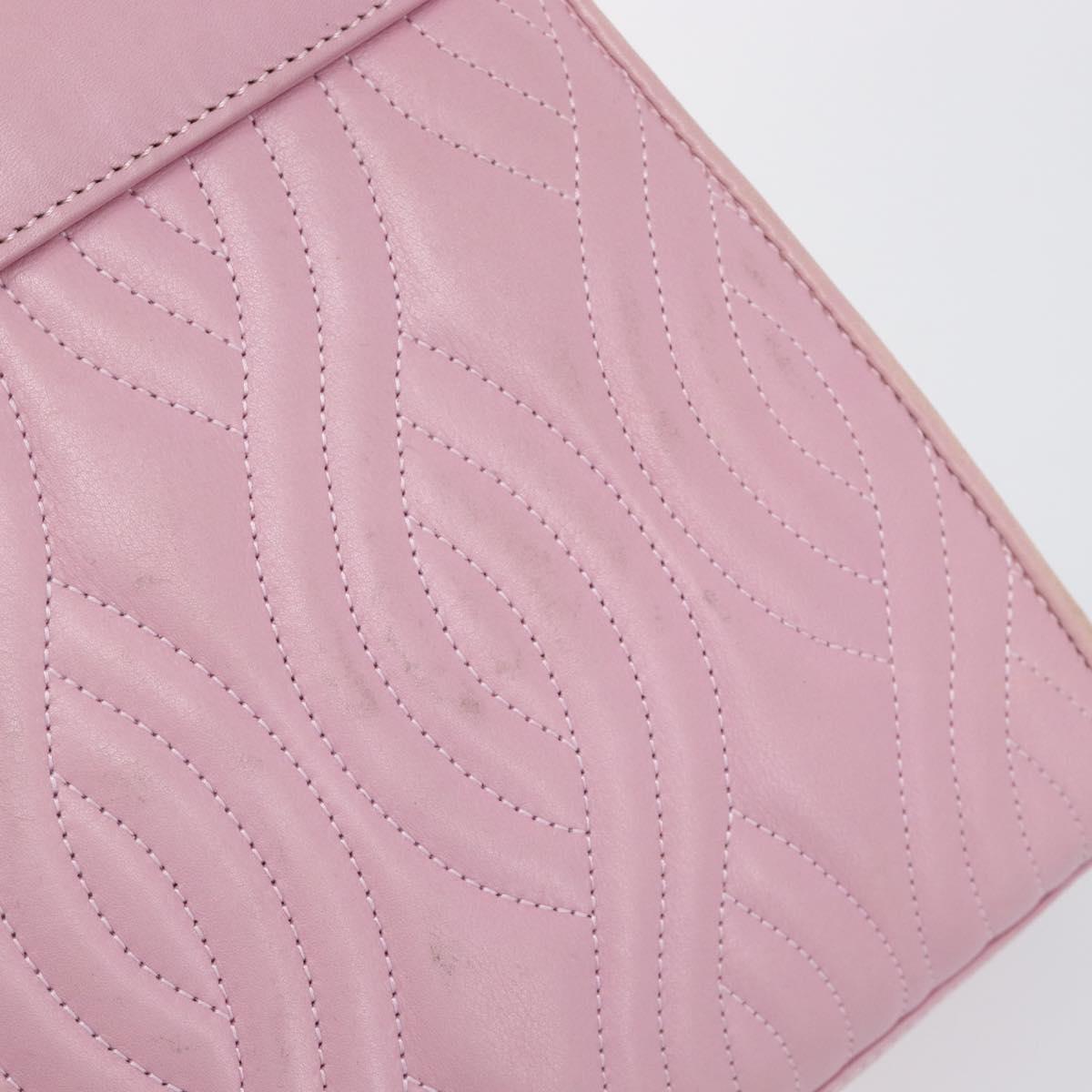 FENDI Hand Bag Leather Pink Gold Tone Auth ep15666A