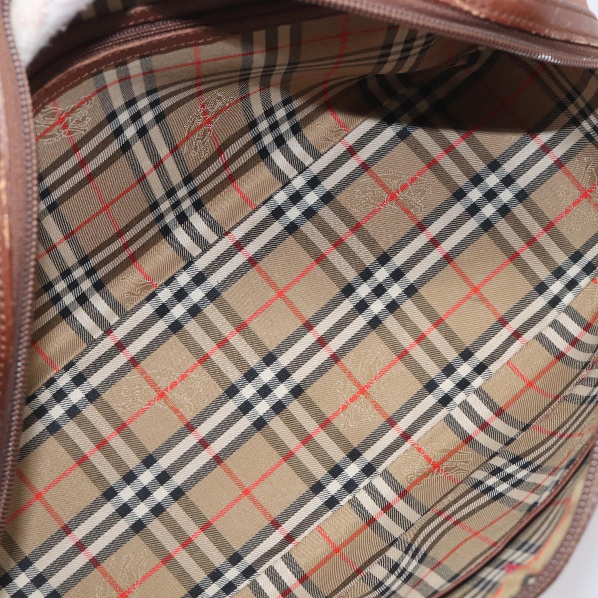 Burberrys Hand Bag Leather Brown Gold Tone Auth ep15667