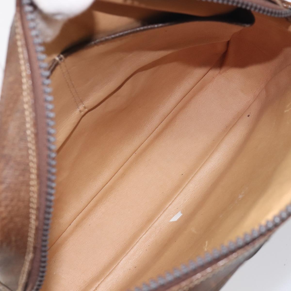 GUCCI GG Supreme Shoulder Bag PVC Leather Beige Gold Tone Auth ep15669