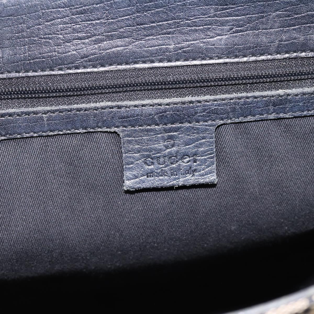 GUCCI GG Canvas Bamboo Hand Bag Beige Black 112530 Auth ep15670