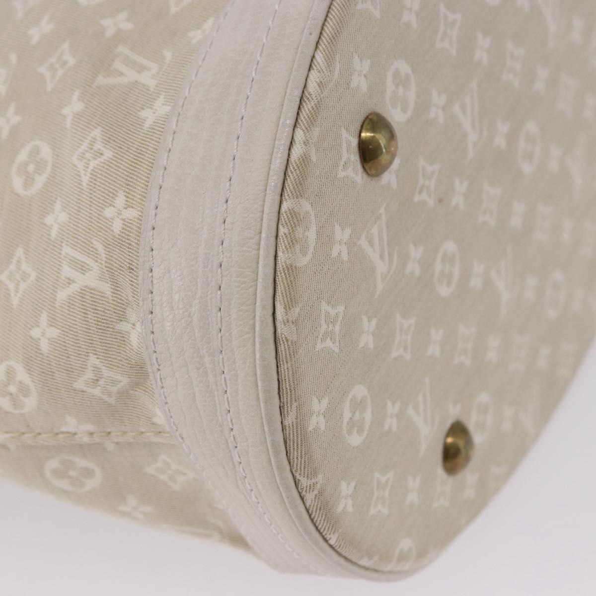 LOUIS VUITTON Monogram Mini Lin Bucket PM Bag White Dunne M95316 Auth ep15674V