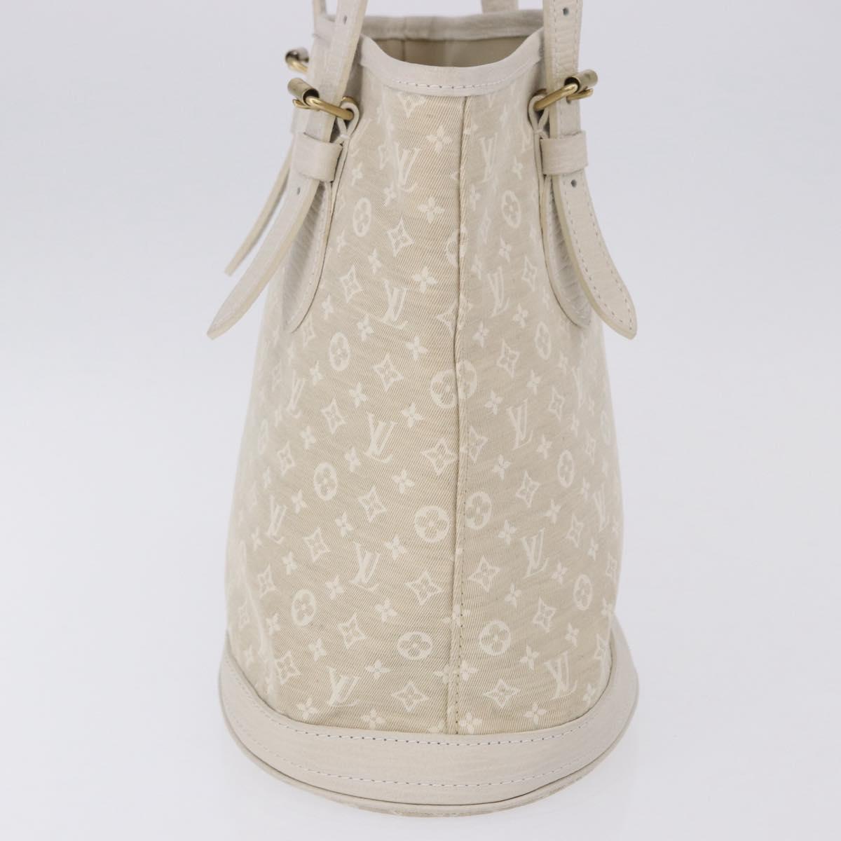 LOUIS VUITTON Monogram Mini Lin Bucket PM Bag White Dunne M95316 Auth ep15674V