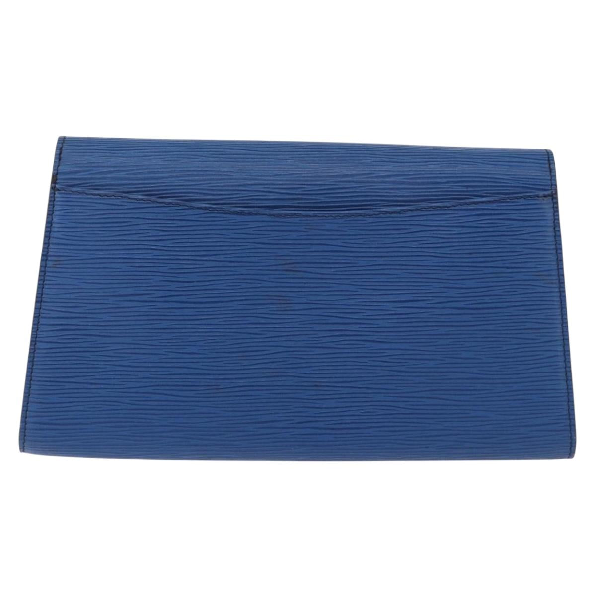 LOUIS VUITTON Epi Art Deco Clutch Bag Blue M52635 LV Auth ep15676