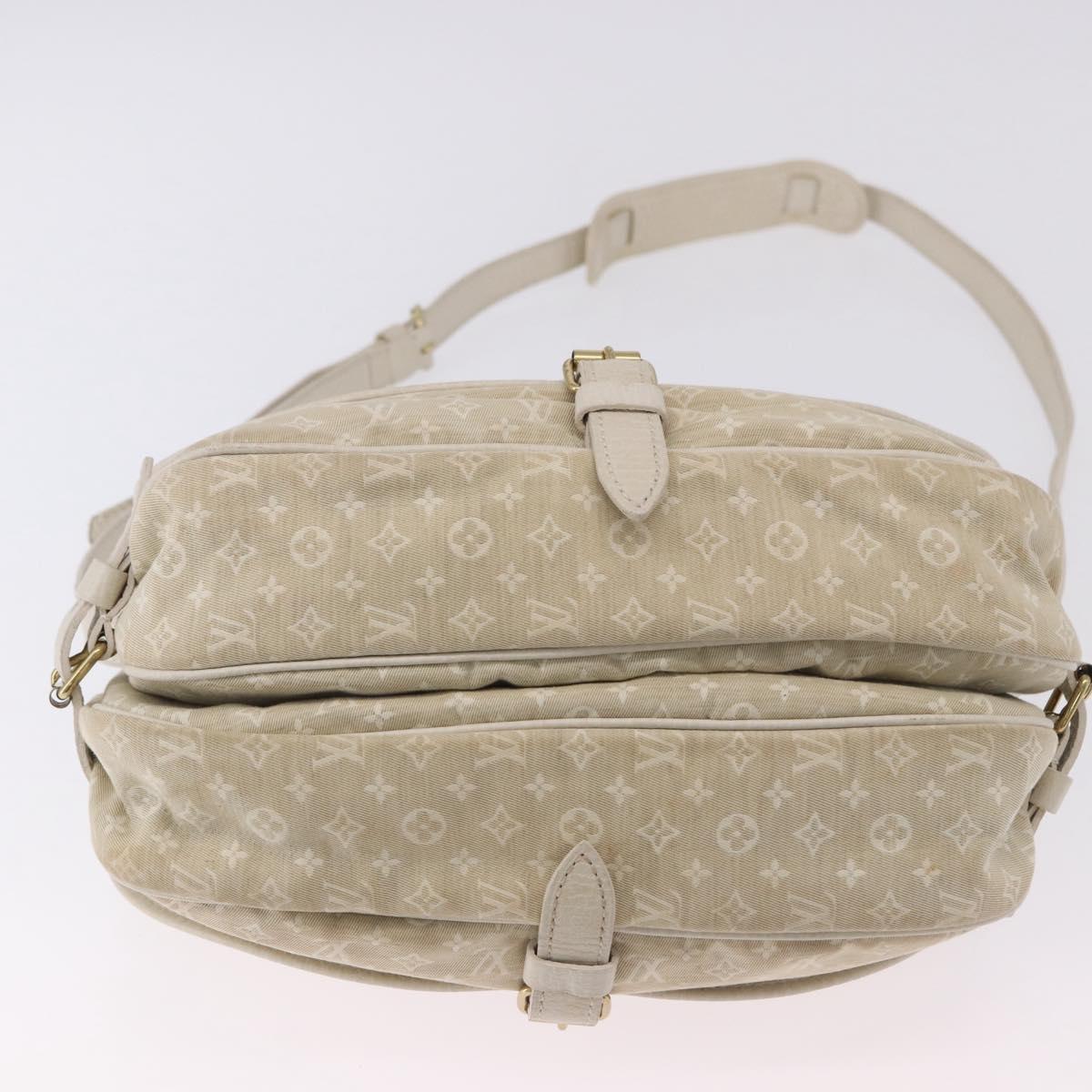 LOUIS VUITTON Monogram Mini Lin Saumur 30 Bag Ivory Dunne M95314 LV Auth ep15678