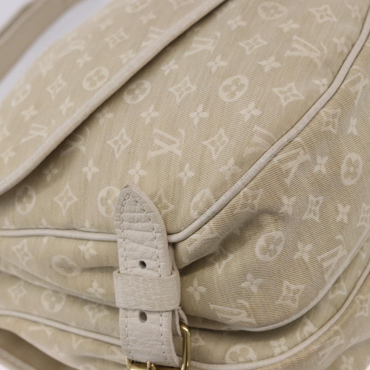 LOUIS VUITTON Monogram Mini Lin Saumur 30 Bag Ivory Dunne M95314 LV Auth ep15678