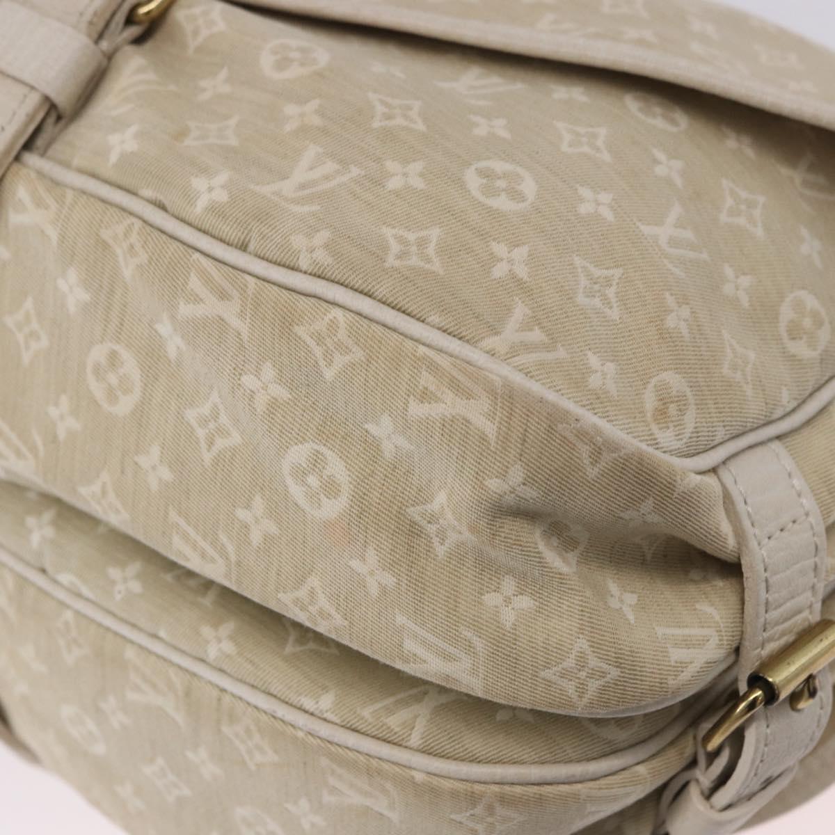 LOUIS VUITTON Monogram Mini Lin Saumur 30 Bag Ivory Dunne M95314 LV Auth ep15678