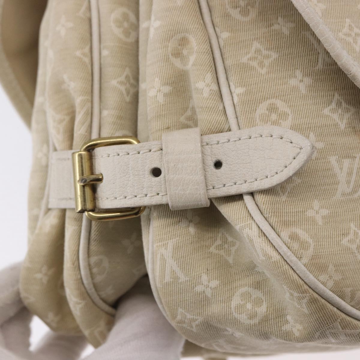 LOUIS VUITTON Monogram Mini Lin Saumur 30 Bag Ivory Dunne M95314 LV Auth ep15678