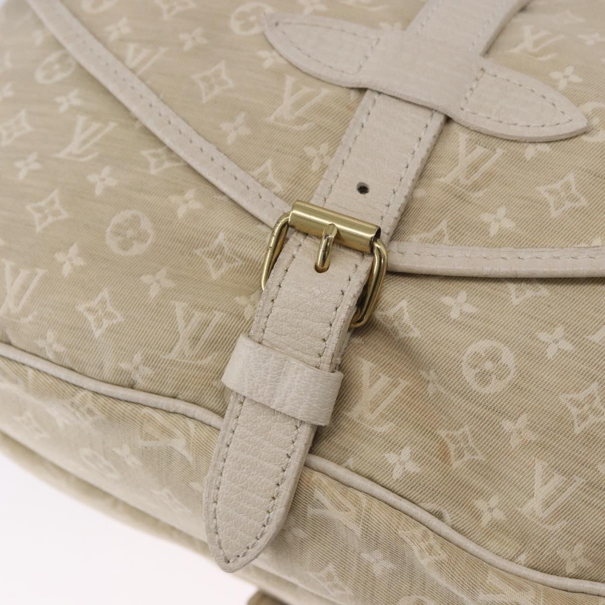 LOUIS VUITTON Monogram Mini Lin Saumur 30 Bag Ivory Dunne M95314 LV Auth ep15678