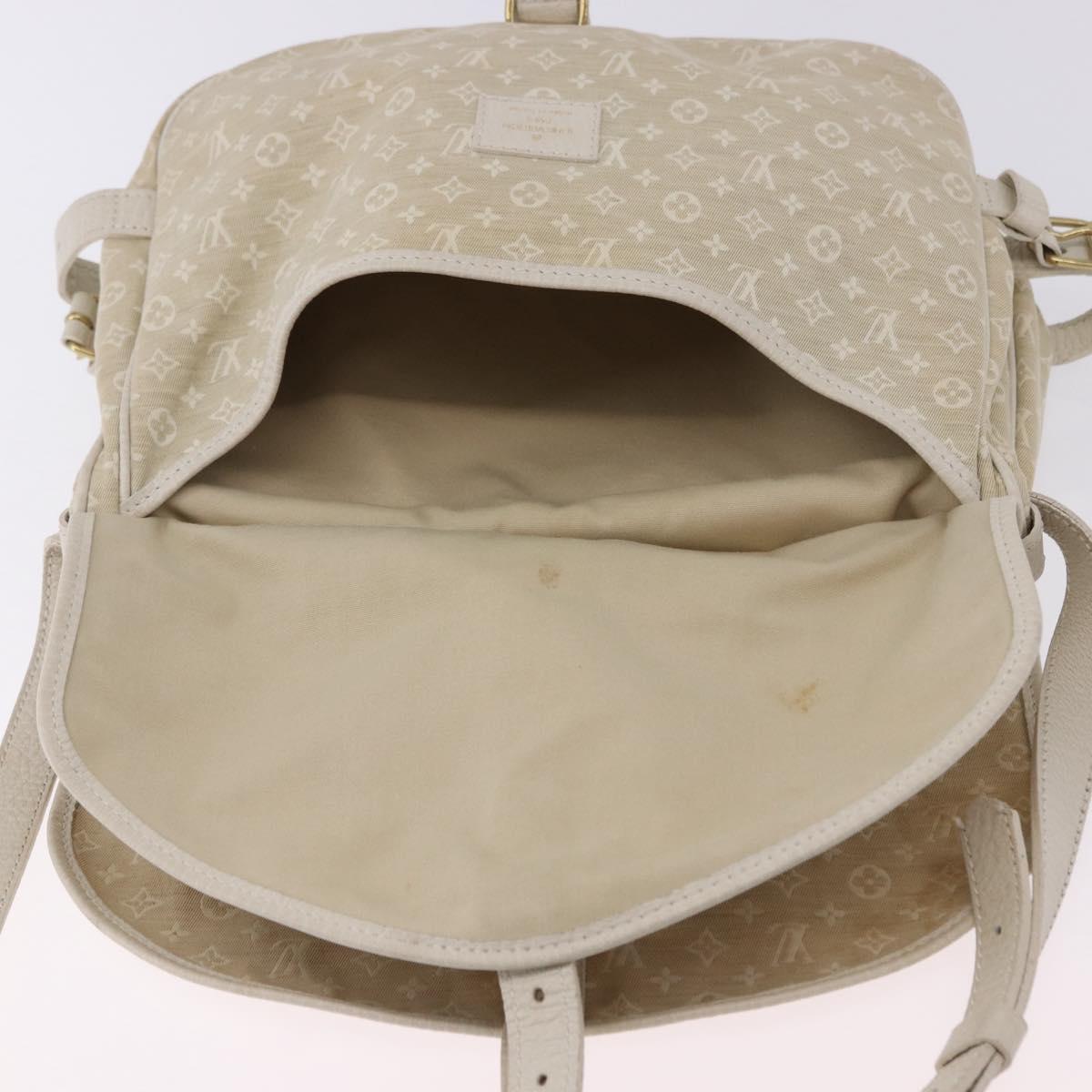 LOUIS VUITTON Monogram Mini Lin Saumur 30 Bag Ivory Dunne M95314 LV Auth ep15678