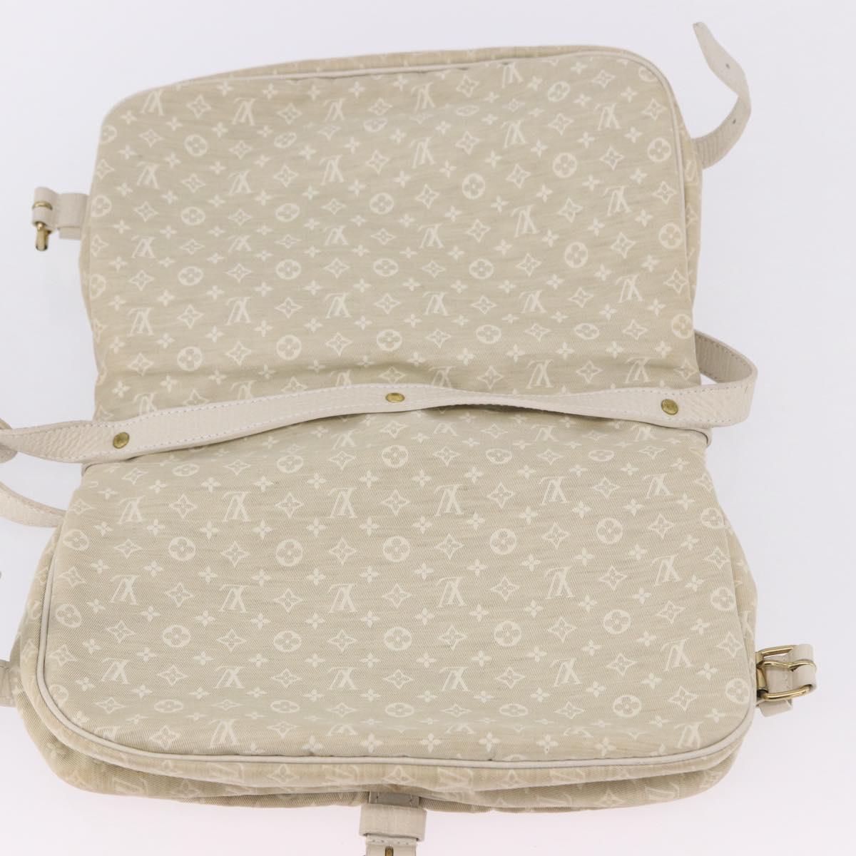 LOUIS VUITTON Monogram Mini Lin Saumur 30 Bag Ivory Dunne M95314 LV Auth ep15678