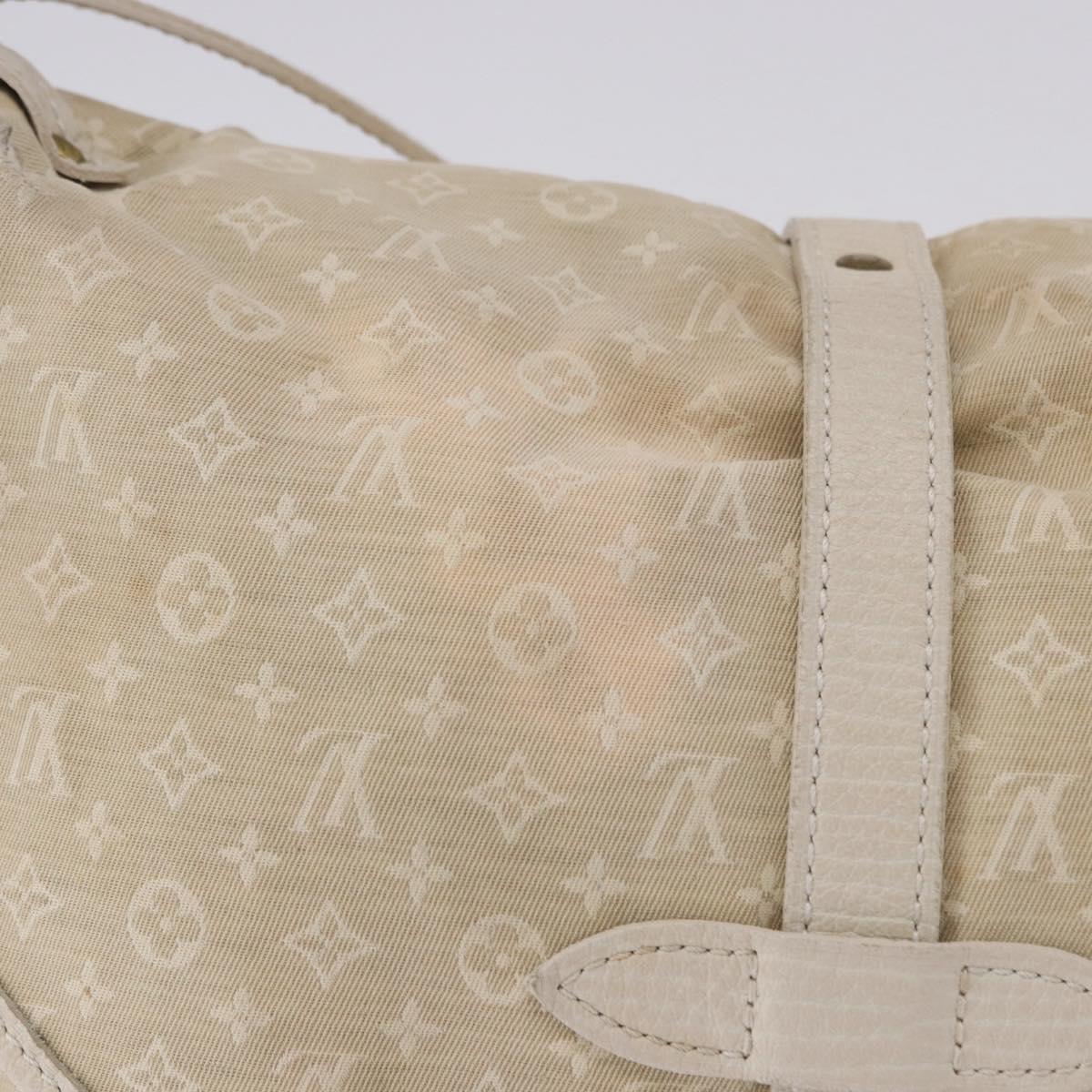 LOUIS VUITTON Monogram Mini Lin Saumur 30 Bag Ivory Dunne M95314 LV Auth ep15678