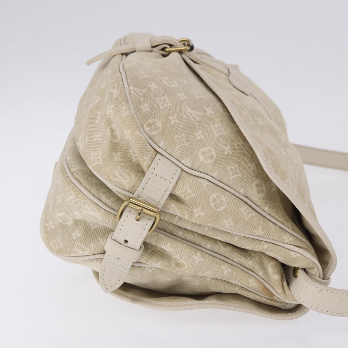 LOUIS VUITTON Monogram Mini Lin Saumur 30 Bag Ivory Dunne M95314 LV Auth ep15678