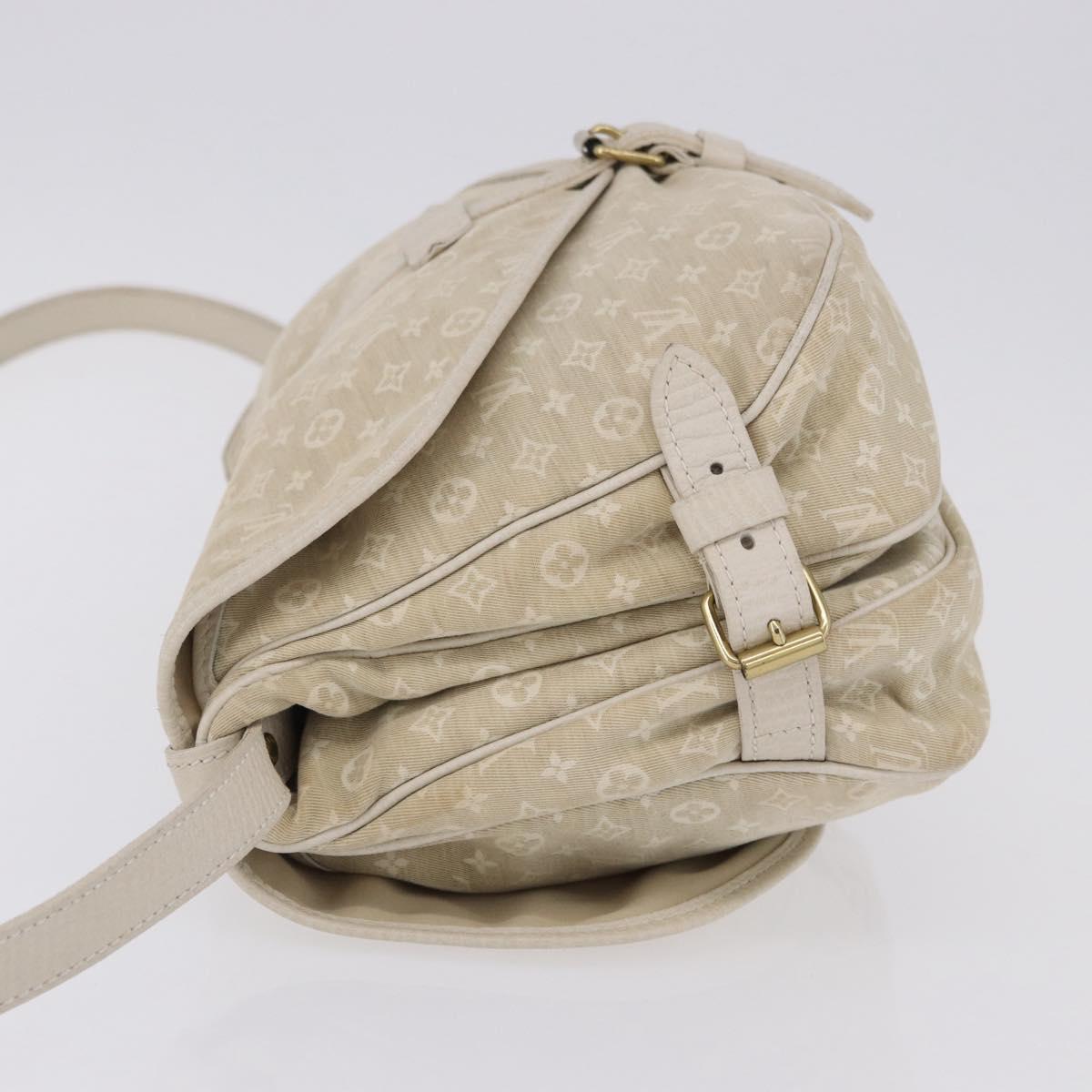 LOUIS VUITTON Monogram Mini Lin Saumur 30 Bag Ivory Dunne M95314 LV Auth ep15678