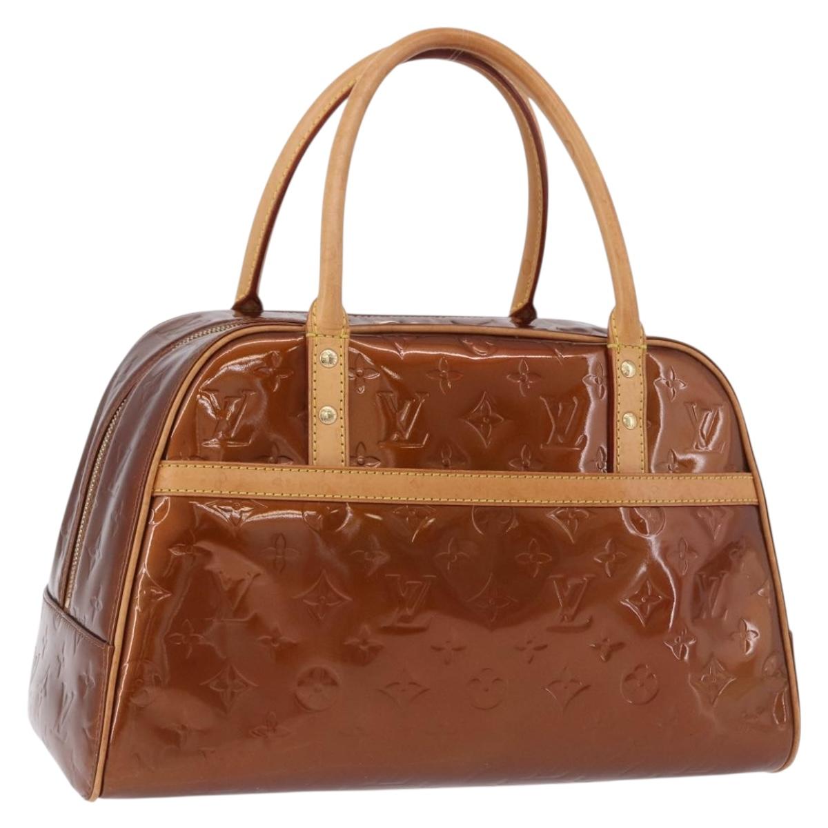 LOUIS VUITTON Monogram Vernis Tompkins Square Bag Bronze M91103 LV Auth ep15680