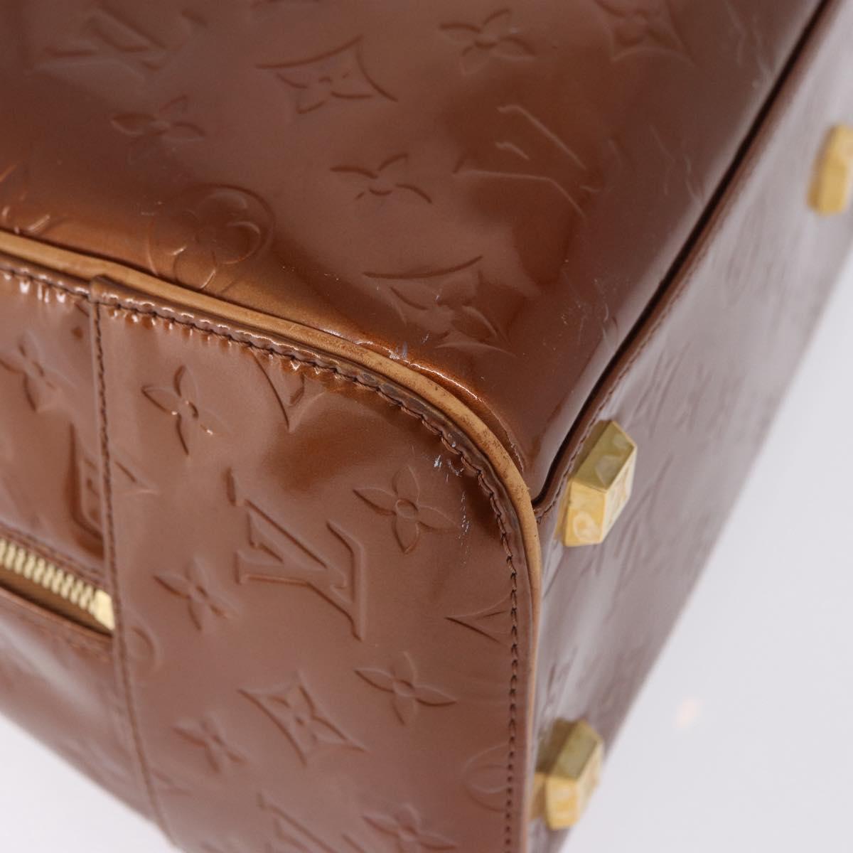 LOUIS VUITTON Monogram Vernis Tompkins Square Bag Bronze M91103 LV Auth ep15680