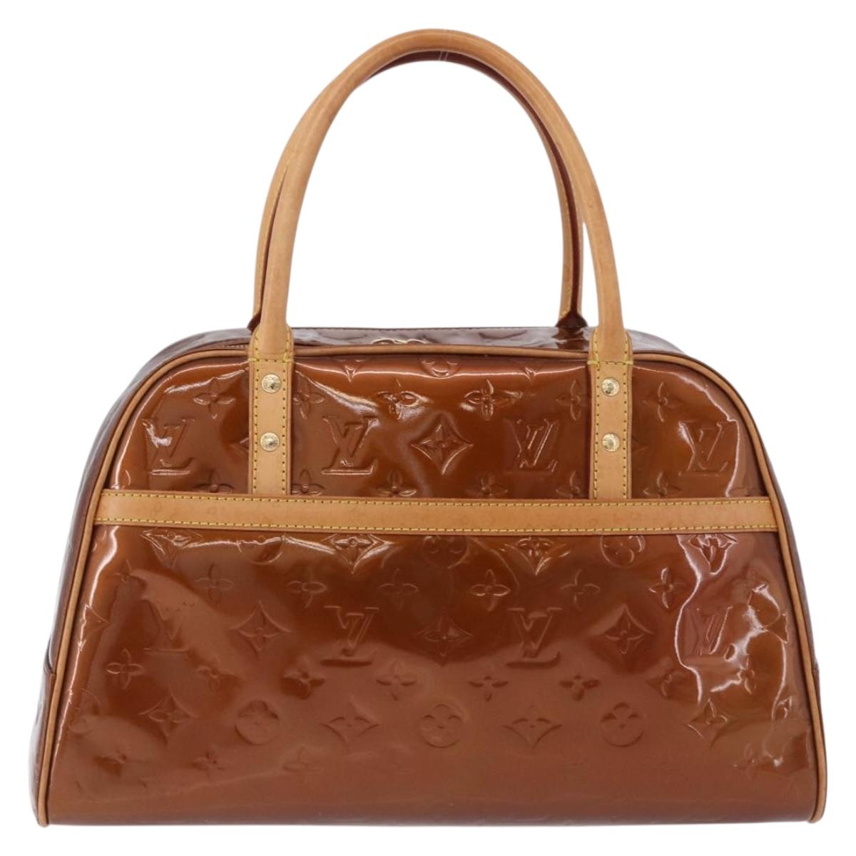 LOUIS VUITTON Monogram Vernis Tompkins Square Bag Bronze M91103 LV Auth ep15680
